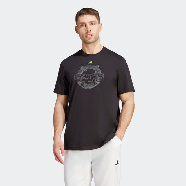 Adidas Aeroready Tennis Graphic T-shirt Herre - Hvid, Sort