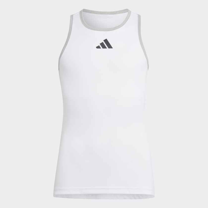 Adidas Club Tank Top Piger - Hvid, Mørkeblå